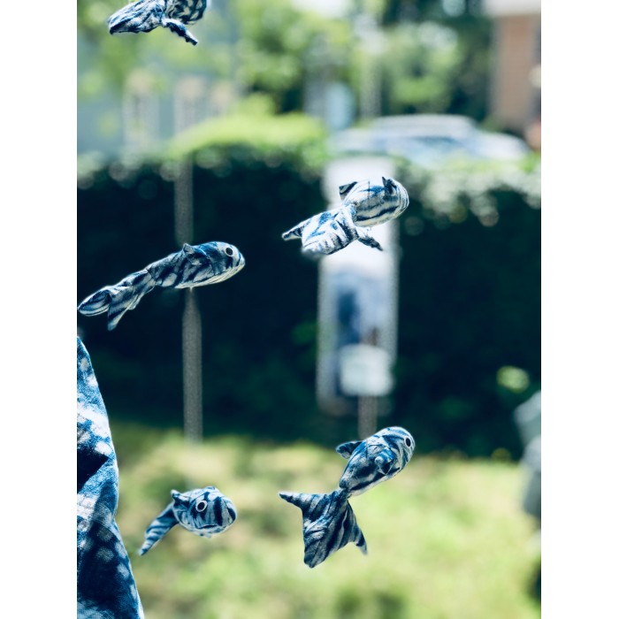 SHIBORI INDIGO FISH