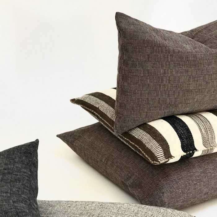 MODERN TEXTURED PILLOW COVER CHOCOLATE - Multiple Sizes