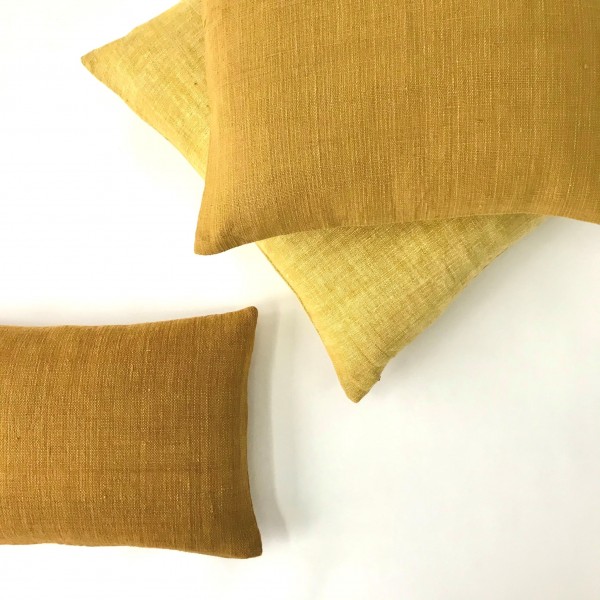 HANDSPUN COTTON PILLOW COVERS - GOLD