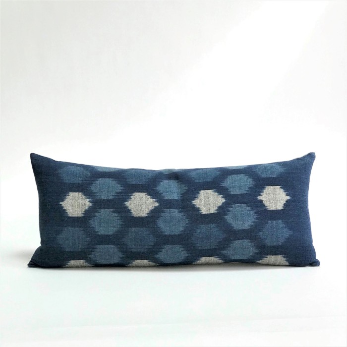 IKAT DIAMOND BOLSTER INDIGO