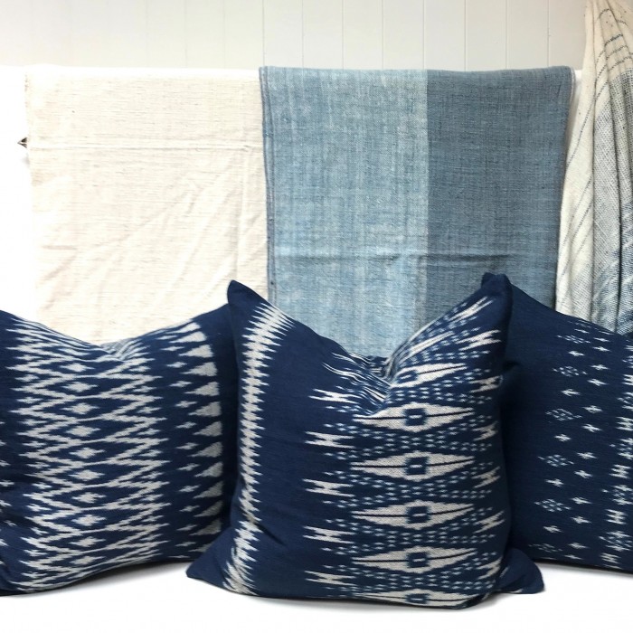 IKAT INDIGO PILLOW COVERS 