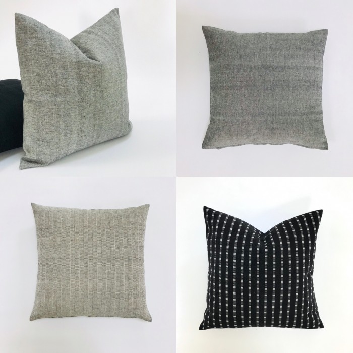 MODERN PLAINWEAVE PILLOW COVER GRAY - Multiple Sizes