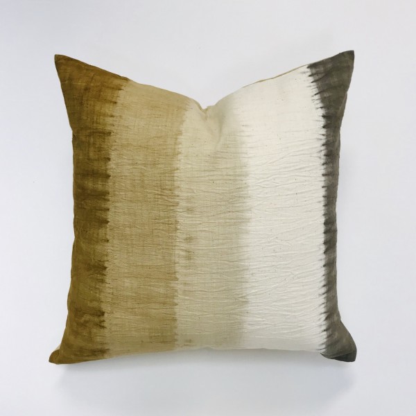 SHIBORI BAND STRIPE PILLOW COVER YELLOW - Multiple Sizes