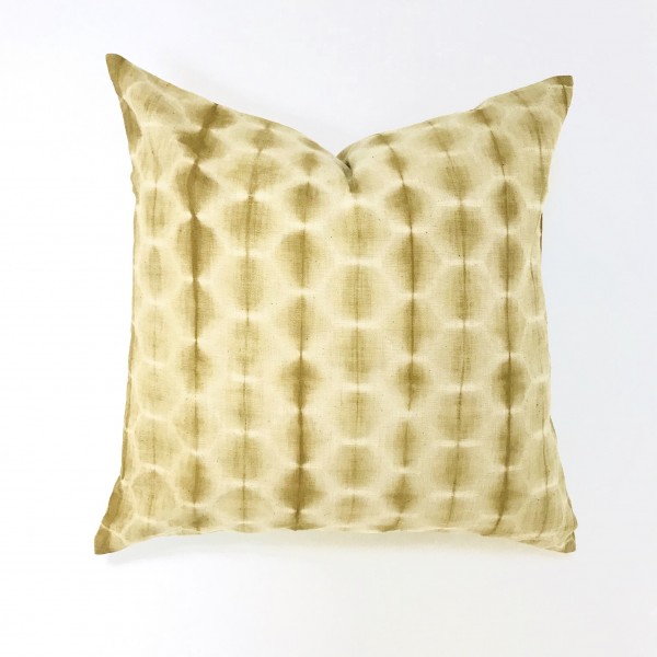 SHIBORI DOT-LINE PILLOW COVER YELLOW - Multiple Sizes