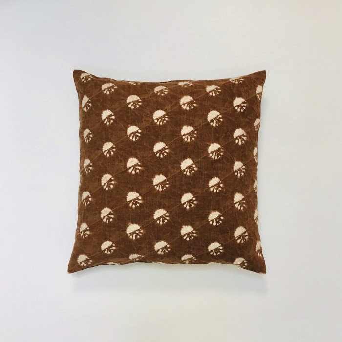 SHIBORI DANDELION PILLOW COVER RUST