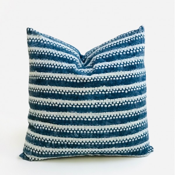 SHIBORI STRIPE PILLOW COVER INDIGO