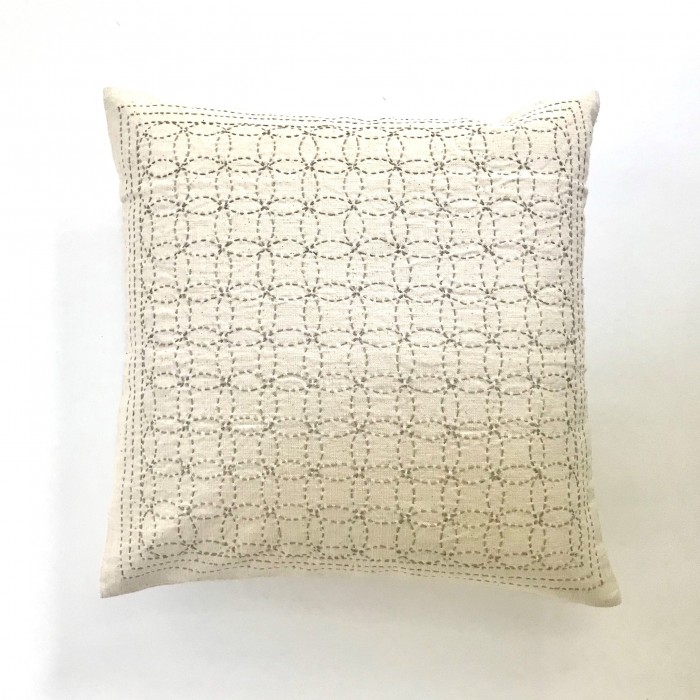 SASHIKO STITCHING PILLOW COVERS - WHITE