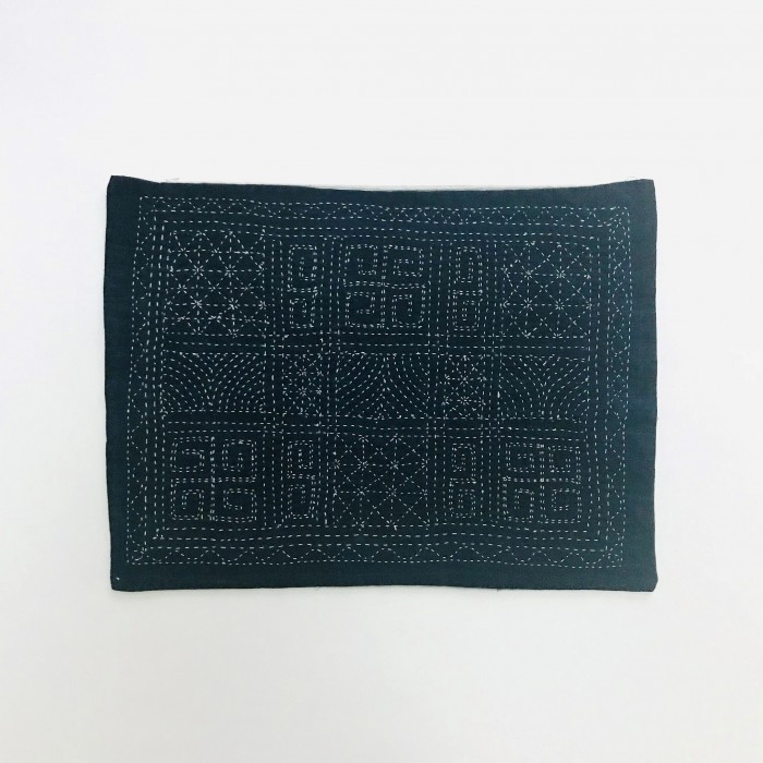 SASHIKO GEO PILLOW COVER - INDIGO 