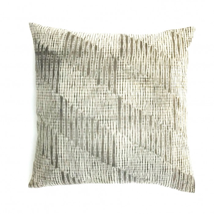 SHIBORI FEATHER STRIPE PILLOW COVER GRAY - Multiple Sizes