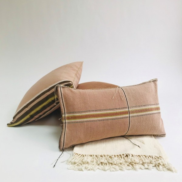 MODERN STRIPE PILLOW COVER LUMBAR - PINK