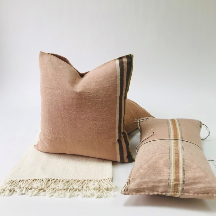 MODERN STRIPE PILLOW COVER LUMBAR - PINK