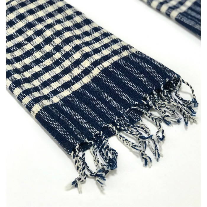 PLAID INDIGO SCARF