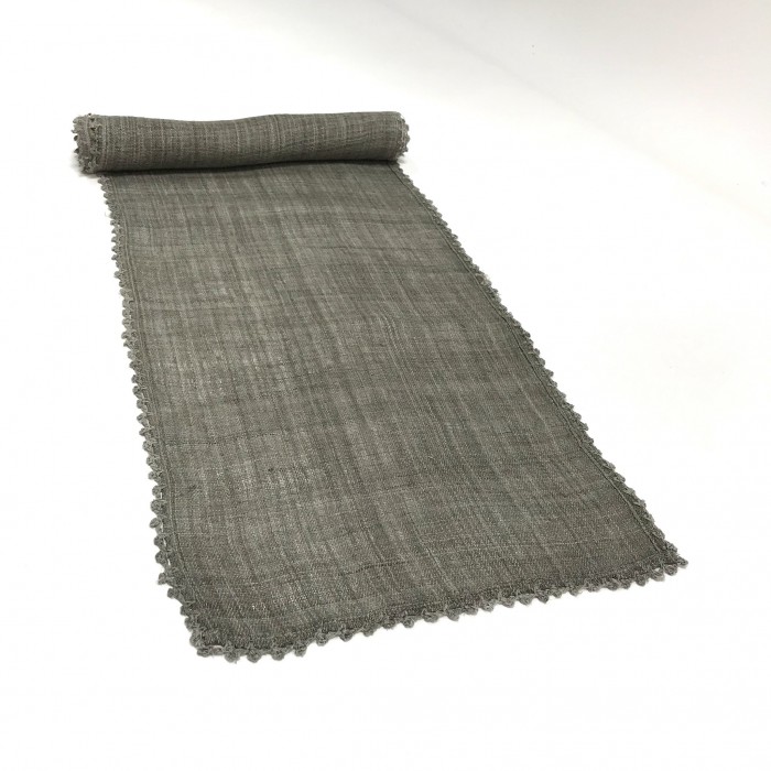  HEMP CROCHET EDGE RUNNER GRAY