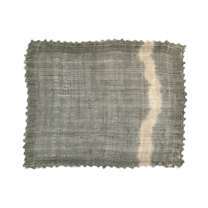 CROCHET EDGE HEMP PLACEMAT CREEK GRAY