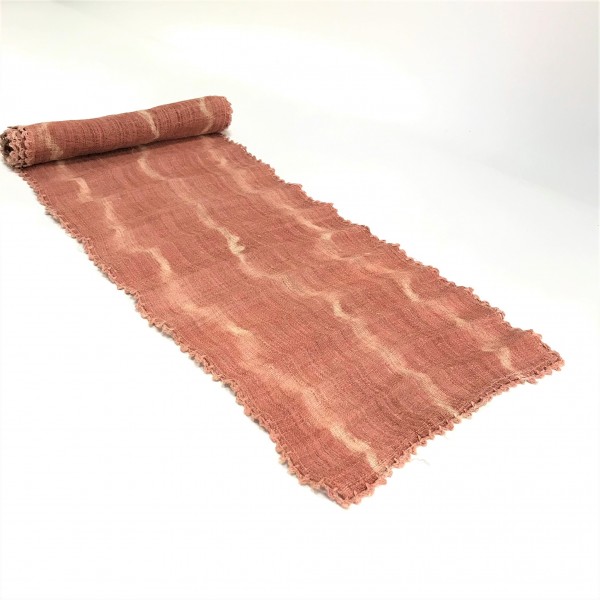  HEMP CROCHET EDGE WATERFALL RUNNER ROSE PINK