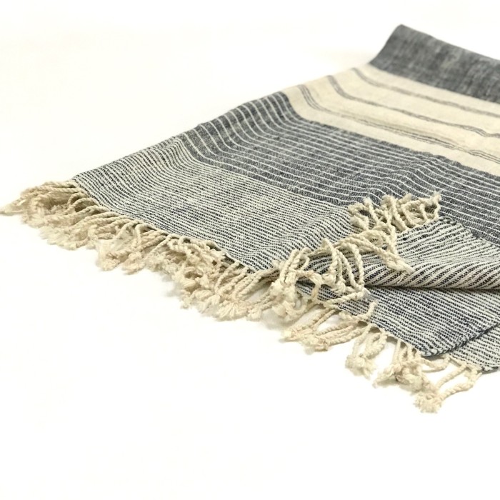 STRIPE GRAY THROW 