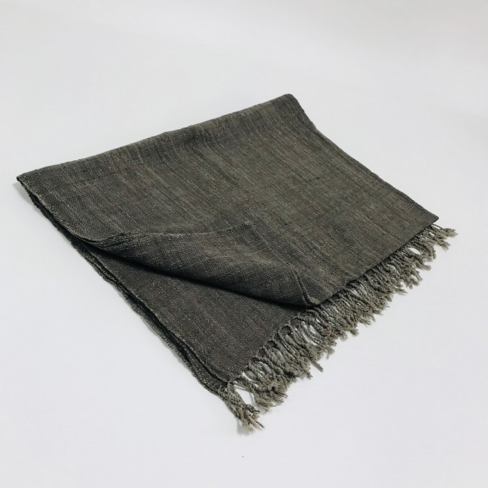 HANDSPUN COTTON SOLID THROW LUXE - CHARCOAL
