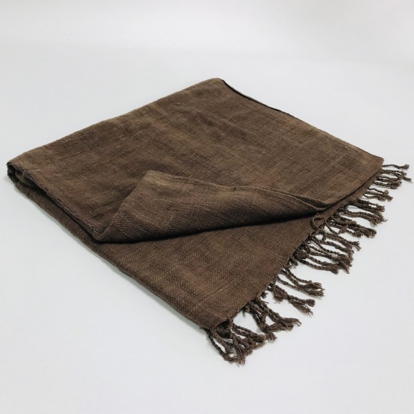 HANDSPUN COTTON SOLID THROW LUXE - ESPRESSO